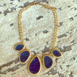 Gold and Blue Statement Necklace